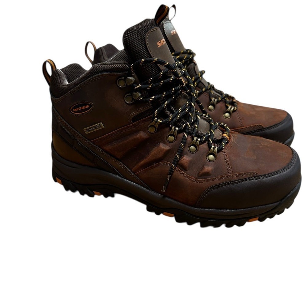 Skechers Men's Relment Traven Waterproof Leather Hiking Boots Brown Size 11